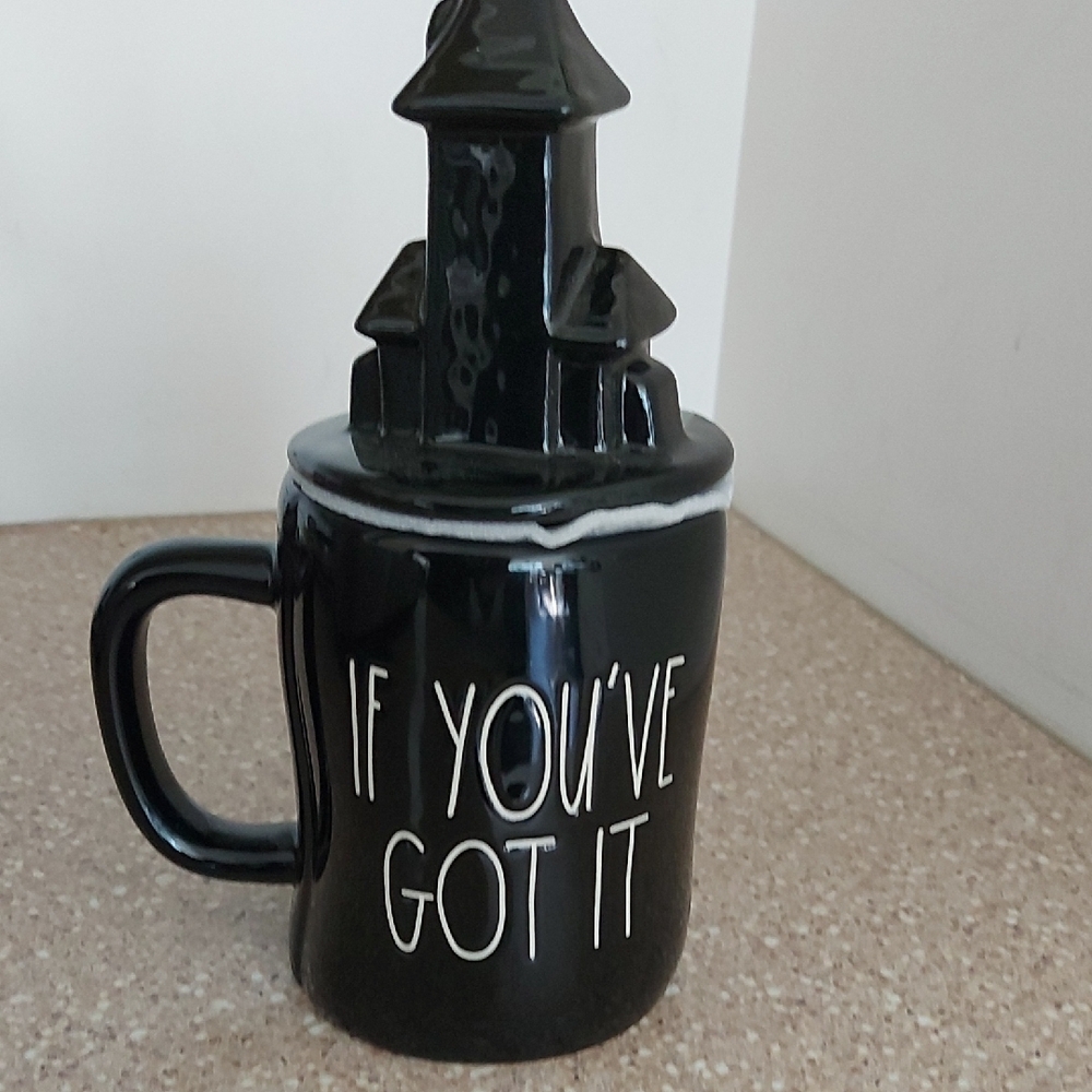 Rae Dunn Black Artisan Mug with Halloween Lid